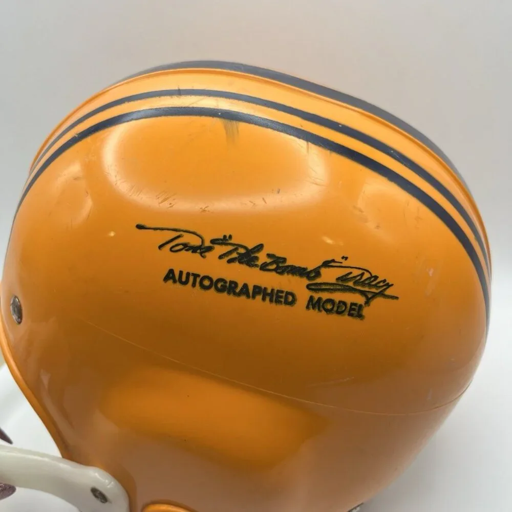 Vintage 60s Franklin HM 5 Football Helmet Tom “The Bomb” Tracy Autographed Youth